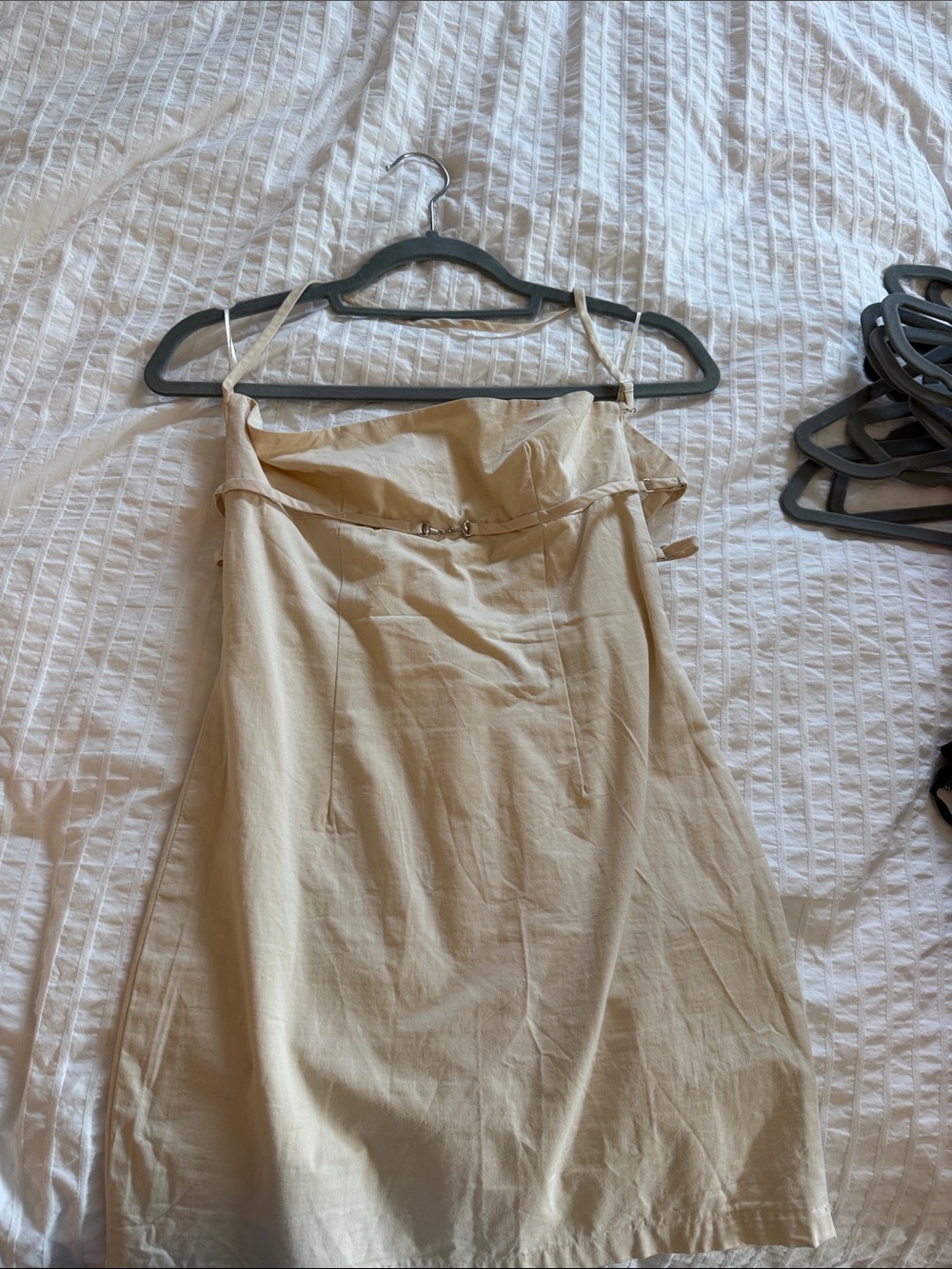 Sleeveless Cream Sundress with Thin Straps